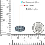 Celestial Oxidized Design Moon Engraved Beautiful Band Solid 925 Sterling Silver Thumb Ring (5.8mm)
