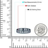 Iconic Celestial Moon Phases Cut Out And Lunar Cycle Stylish Oxidized Band Thumb Ring (3.9mm)