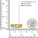 Braided Oxidized Infinity Weave Celtic Band Ring Solid 925 Sterling Silver (7mm)