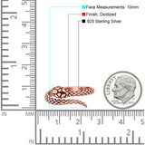 Snake Ring Oxidized Band Solid 925 Sterling Silver Thumb Ring (10mm)