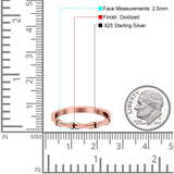 Bamboo Ring Oxidized Band Solid 925 Sterling Silver Thumb Ring (2.5mm)