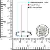 Bamboo Ring Oxidized Band Solid 925 Sterling Silver Thumb Ring (2.5mm)