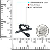 Snake Ring Oxidized Band Solid 925 Sterling Silver Thumb Ring (18mm)