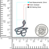 Snake Ring Oxidized Band Solid 925 Sterling Silver Thumb Ring (23mm)