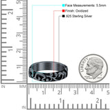 Silver Ring Oxidized Band Solid 925 Sterling Silver Thumb Ring (5.5mm)