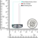 Round Bali Split Shank Oxidized Ring Band Solid 925 Sterling Silver Thumb Ring (6.6mm)