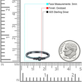 FBali Style Band Oxidized Solid 925 Sterling Silver Thumb Ring (3mm)