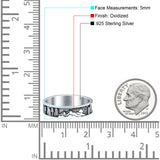 Nature Ring Oxidized Band Solid 925 Sterling Silver Thumb Ring (5mm)