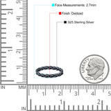 Braided Dainty Criss Cross Celtic Trending Oxidized Ring Band Solid 925 Sterling Silver Thumb Ring (2.7mm)