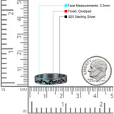 Mountain Ring Oxidized Band Solid 925 Sterling Silver Thumb Ring (3.5mm)