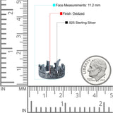 Filigree New York Skyline Popular Landmarks Oxidized Band Solid 925 Sterling Silver Thumb Ring (11.2mm)