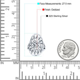 Filigree Leaves Circle Charm Tree of Life Statement Oxidized Band Solid 925 Sterling Silver Thumb Ring (27.5mm)