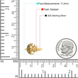Celestial Moon And Sun Filigree Crescent Affectionate Fashion Oxidized Ring Band Thumb Ring (11.2mm)