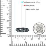 Perfect Braided Design Trinity Weave Knot Oxidized Band Thumb Ring (3.2mm)