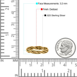 Perfect Braided Design Trinity Weave Knot Oxidized Band Thumb Ring (3.2mm)