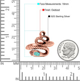 Snake Ring Band Simulated Turquoise Solid 925 Sterling Silver (18mm)