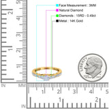 14K Gold 0.49ct Vintage Round 3mm G SI Diamond Engagement Band Wedding Ring