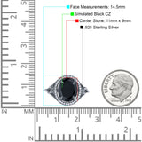 Oval Accent Wedding Engagement Ring Simulated Cubic Zirconia 925 Sterling Silver