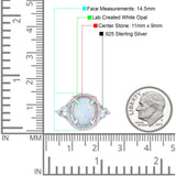 Oval Accent Wedding Engagement Ring Simulated Cubic Zirconia 925 Sterling Silver