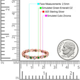 Full Eternity 2.5mm Wedding Stackable Band Ring Round Simulated Cubic Zirconia 925 Sterling Silver