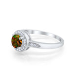 Halo Wedding Engagement Ring Round Cubic Zirconia 925 Sterling Silver -3