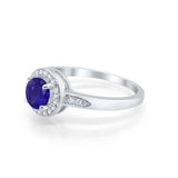 Halo Wedding Engagement Ring Round Cubic Zirconia 925 Sterling Silver SRO-16902