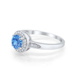 Halo Wedding Engagement Ring Round Cubic Zirconia 925 Sterling Silver -3