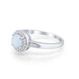 Halo Wedding Engagement Ring Round Cubic Zirconia 925 Sterling Silver SRO-16902