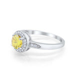 Halo Wedding Engagement Ring Round Cubic Zirconia 925 Sterling Silver -3