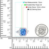 Halo Radiant Cut Wedding Engagement Ring Round Simulated Cubic Zirconia 925 Sterling Silver