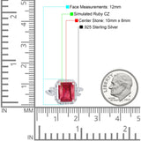 Halo Radiant Cut Wedding Engagement Ring Round Simulated Cubic Zirconia 925 Sterling Silver
