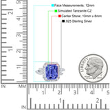 Halo Radiant Cut Wedding Engagement Ring Round Simulated Cubic Zirconia 925 Sterling Silver