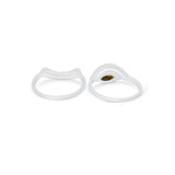 Two Piece Ring Band Round Simulated Cubic Zirconia 925 Sterling Silver