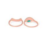 Two Piece Ring Band Round Simulated Cubic Zirconia 925 Sterling Silver
