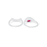 Two Piece Ring Band Round Simulated Cubic Zirconia 925 Sterling Silver