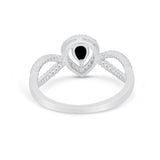 Teardrop Wedding Ring Pear Round Simulated Cubic Zirconia 925 Sterling Silver