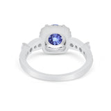Vintage Art Deco Wedding Engagement Ring Round Cubic Zirconia 925 Sterling Silve