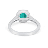 Accent Dazzling Wedding Ring Round Simulated Cubic Zirconia 925 Sterling Silver