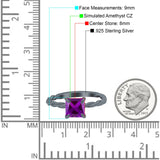 Solitaire Accent Twisted Fashion Ring Princess Cut Simulated Cubic Zirconia 925 Sterling Silver