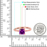 Solitaire Accent Twisted Fashion Ring Princess Cut Simulated Cubic Zirconia 925 Sterling Silver