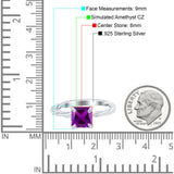 Solitaire Accent Twisted Fashion Ring Princess Cut Simulated Cubic Zirconia 925 Sterling Silver