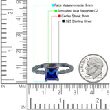 Solitaire Accent Twisted Fashion Ring Princess Cut Simulated Cubic Zirconia 925 Sterling Silver