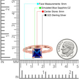 Solitaire Accent Twisted Fashion Ring Princess Cut Simulated Cubic Zirconia 925 Sterling Silver