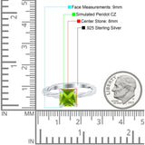 Solitaire Accent Twisted Fashion Ring Princess Cut Simulated Cubic Zirconia 925 Sterling Silver