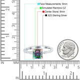 Solitaire Accent Twisted Fashion Ring Princess Cut Simulated Cubic Zirconia 925 Sterling Silver