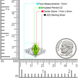Marquise Art Deco Wedding Engagement Bridal Ring Round Simulated Cubic Zirconia 925 Sterling Silver