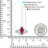 Marquise Art Deco Wedding Engagement Bridal Ring Round Simulated Cubic Zirconia 925 Sterling Silver