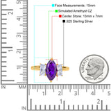 Marquise Art Deco Emerald Cut Wedding Bridal Ring Simulated Cubic Zirconia 925 Sterling Silver