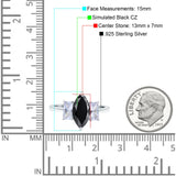 Marquise Art Deco Emerald Cut Wedding Bridal Ring Simulated Cubic Zirconia 925 Sterling Silver