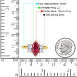 Marquise Art Deco Emerald Cut Wedding Bridal Ring Simulated Cubic Zirconia 925 Sterling Silver